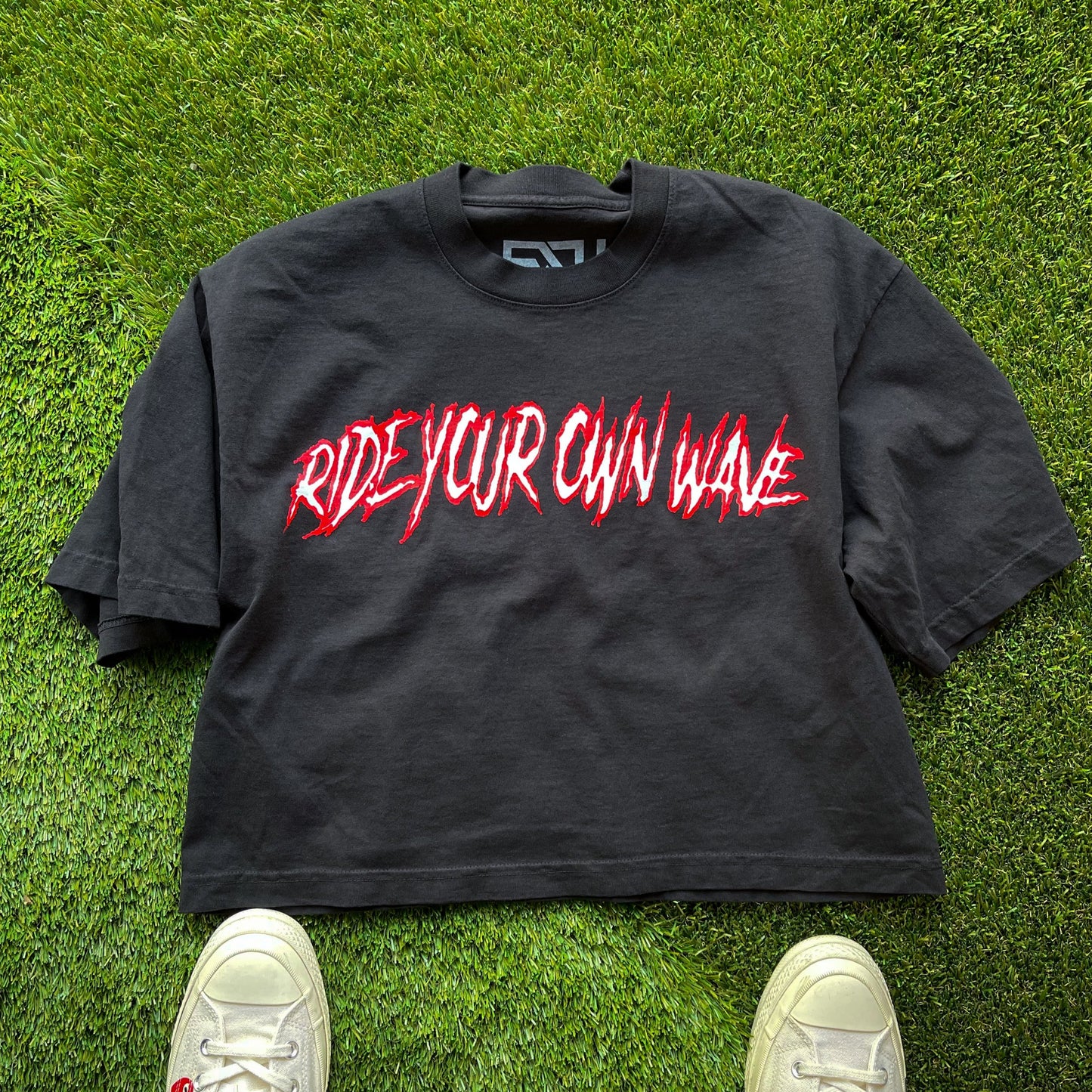 “Ride Your Own Wave” Crop Tee (Black)