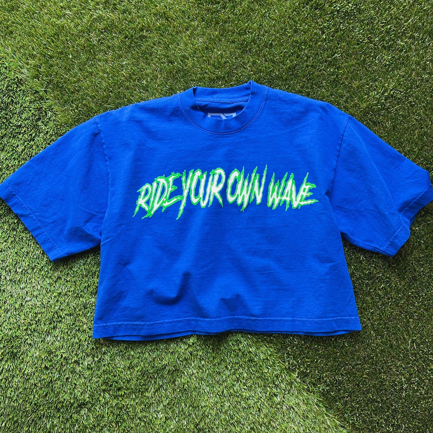 “Ride Your Own Wave” Crop Tee (Blue)