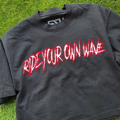 “Ride Your Own Wave” Crop Tee (Black)